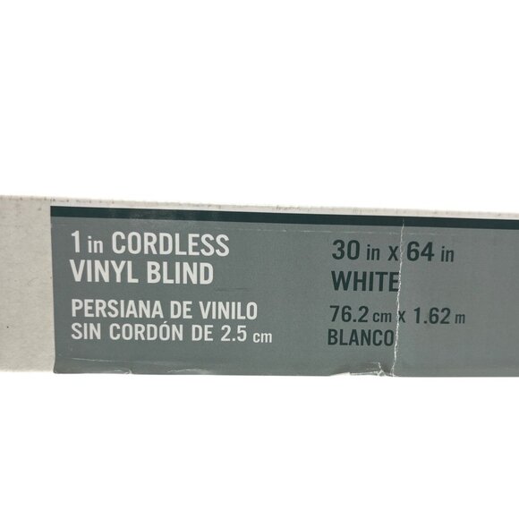 1 In Cordless Vinyl Blind 30 In X 64 In Light Filtering White C322 - Picture 1 of 7